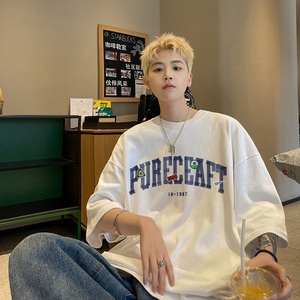 2024夏季印花男宽松T恤短袖 B213-8059-P25控49,男装T恤,星座617A-4