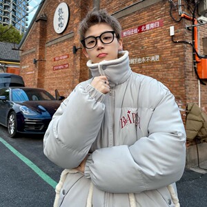 2024冬季保暖面包服男羊羔毛拼接重工艺棉衣 B213-8105-P148控188图片