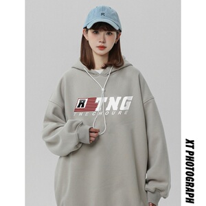 2024冬季华棉复合加绒加厚连帽卫衣女 B213-8106-P70控88,女装卫衣/绒衫,星座617A-4