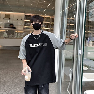 美式纯棉短袖T恤男插肩袖上衣 B213-8150-P38控58图片