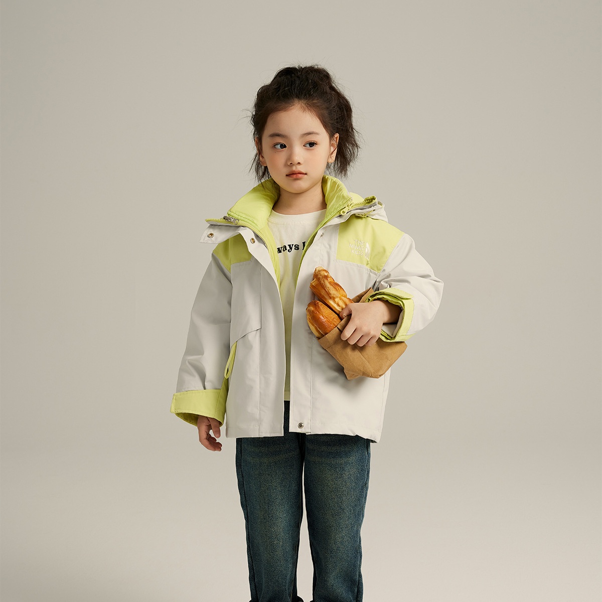 2025新款布丁哈鲁冬季上新女童外套三合一儿童90白鸭绒羽绒