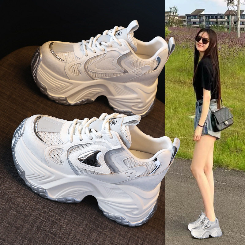 2026新款HZ876-17厚底内增高小个子超火老爹鞋女春季运动