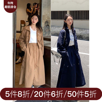 黄峥 慵懒风高腰抽绳工装半身裙女2024秋季韩版休闲A字裙143QY643