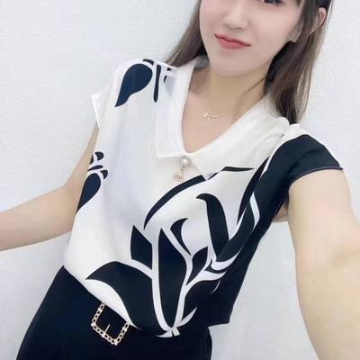 女士洋气时尚新款2025年夏季新款衬衫显瘦上衣设计感小众短袖衬衣