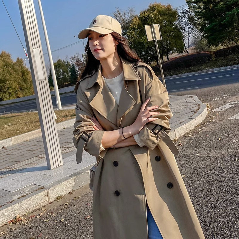风衣外套女中长款小个子年新款秋季气质chic秋装韩版大衣包邮
