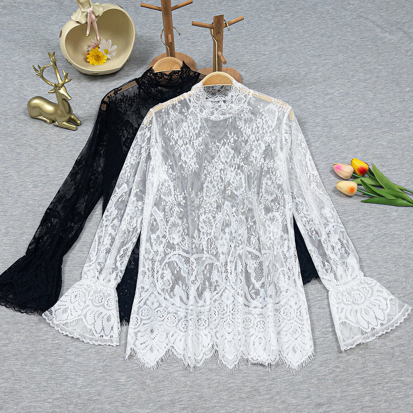 蕾丝打底衫女秋装2025新款韩版长袖秋冬女士内搭镂空洋气网纱上衣,女装/女士精品,蕾丝衫/雪纺衫,淘宝优惠券,粉丝福利购,淘宝优惠卷