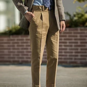 高个大码 男士 休闲裤 修身 原创四季 小直筒那不勒斯多色微小脚长裤 款