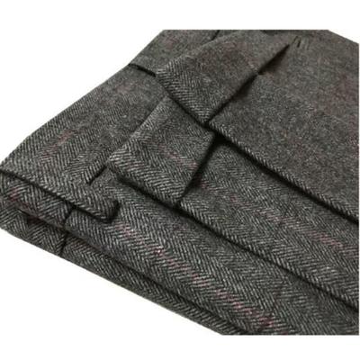 秋冬新款羊毛格子宽松休闲九分裤