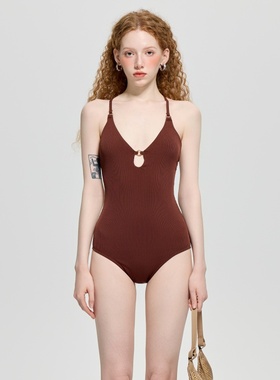 MUMUSWIM小众高级性感连体比基尼小胸聚拢遮肚显瘦温泉度假泳衣女