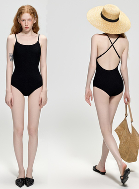 MUMUSWIM露背连体保守性感比基尼小胸聚拢遮肚显瘦温泉度假泳衣女