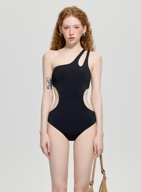 高端定制法式复古泳衣女小胸聚拢温泉度假连体性感露背显瘦高级感