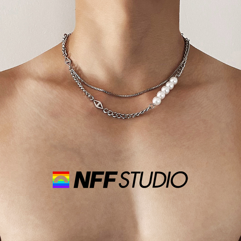 NFF珍珠轻奢钛钢高级感项链男潮
