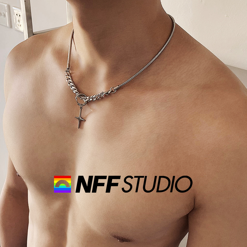NFF十字古巴粗款高级感潮项链男