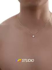 Nff Non-Fading Star Necklace for Men, Starburst Zircon Necklace, Exquisite, Sweet and Cool, ins Minimalist Versatile Clavicle Chain