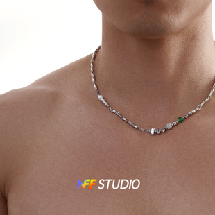 NFF不掉色钛钢项链男潮嘻哈小众高级设计感锁骨链男士冷淡风配饰