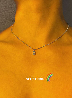 NFF卫衣配饰幸运数字7钛钢项链ins简约嘻哈轻奢情侣男女锁骨链潮