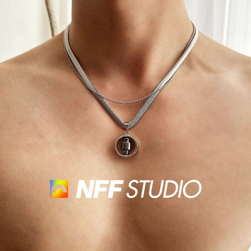 NFF项链男款小众设计高级感嘻哈叠戴粗款百搭刀片锁骨链男潮吊坠