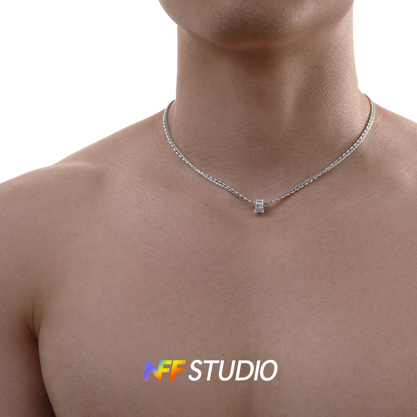 NFF简约锆石转运珠项链男女细链条叠戴小众高级感百搭锁骨链饰品