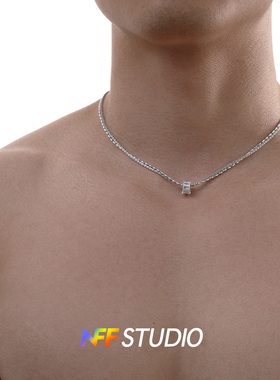 NFF简约锆石转运珠项链男女细链条叠戴小众高级感百搭锁骨链饰品