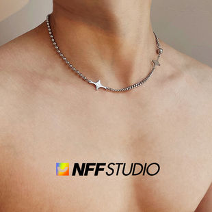 NFF轻奢星芒拼接钛钢项链男女潮欧美时尚百搭嘻哈锁骨链ins高级感