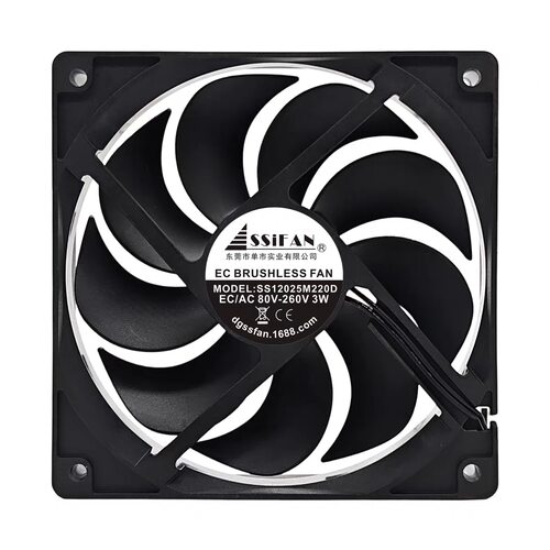 全新SS12025M220D EC/AC80V-260V 3W/5w 12cm机柜冰柜散热风扇