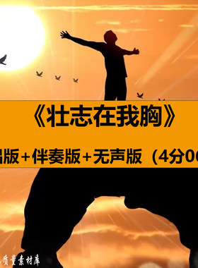 壮志在我胸歌曲伴奏企业年会演出晚会舞台LED大屏幕背景视频素材