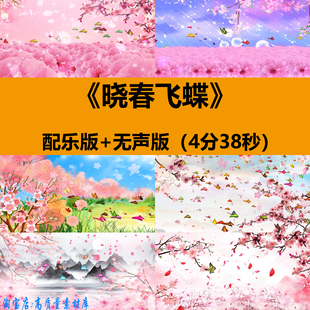 晓春飞蝶古典风少儿童舞蹈表演出晚会舞台LED大屏幕背景视频素材