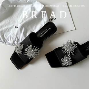 平底牛二层皮覆膜2025年夏季平跟一字拖