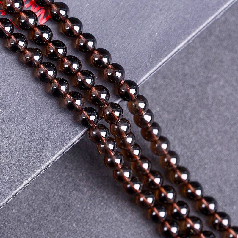 NATURAL TEA CRYSTAL LOOSE BEADS SEMI-FINISHED SMOKE QUARTZ DIY HANDMADE BRACELETS NECKLACES BEADED JEWELRY ACCESSORIES BEADS BEADS