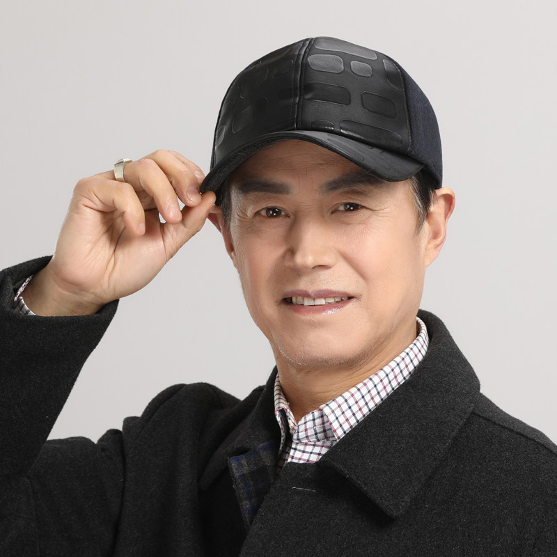 中老年人帽子男秋冬护耳加绒保暖护耳爷爷中年爸爸老头老人鸭舌帽