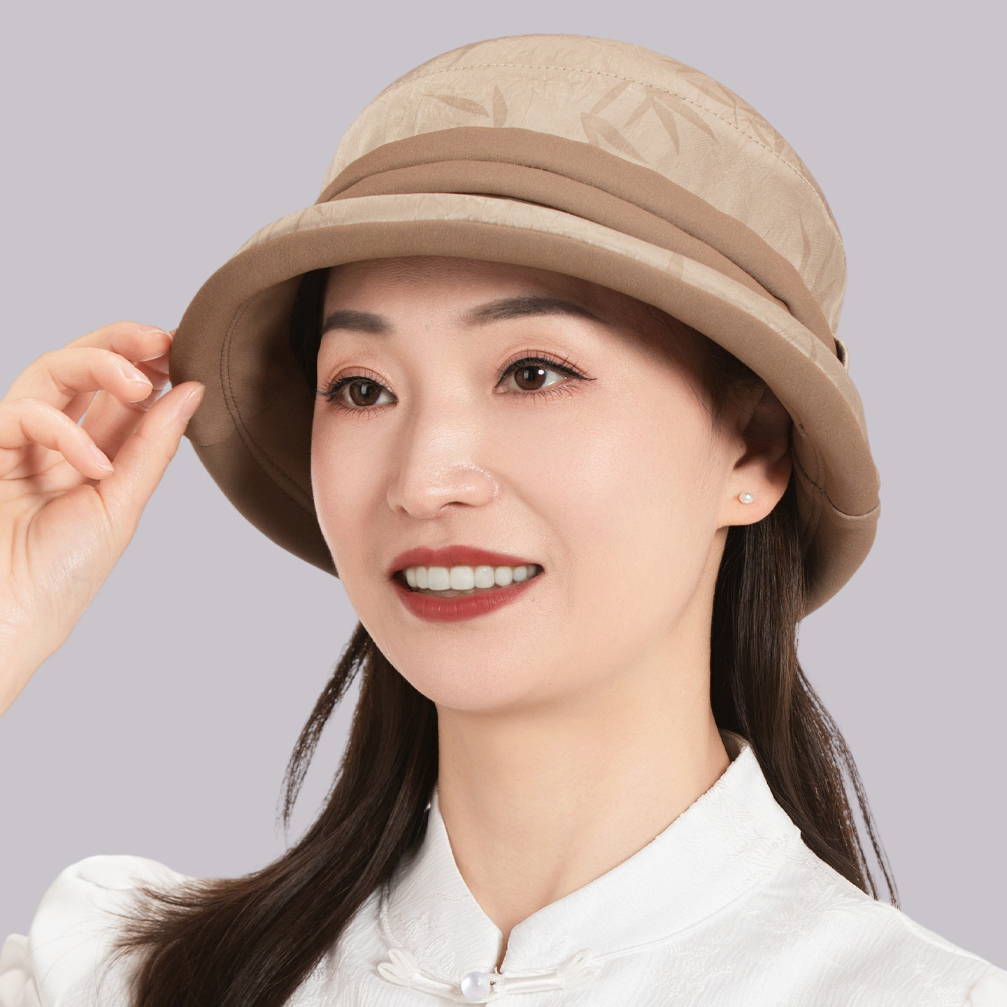 女士春秋薄款渔夫帽中老年妈妈