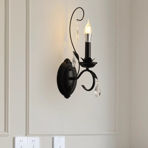 法式复古黑色壁灯过道走廊床头灯