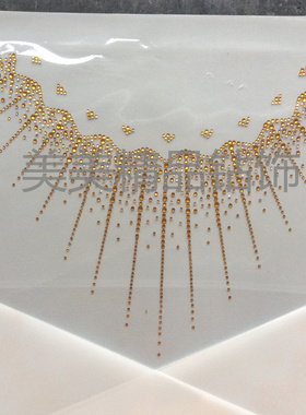 新款雪花领口烫钻图贴红色中东钻毛衫T恤舞蹈表演服装辅料饰品