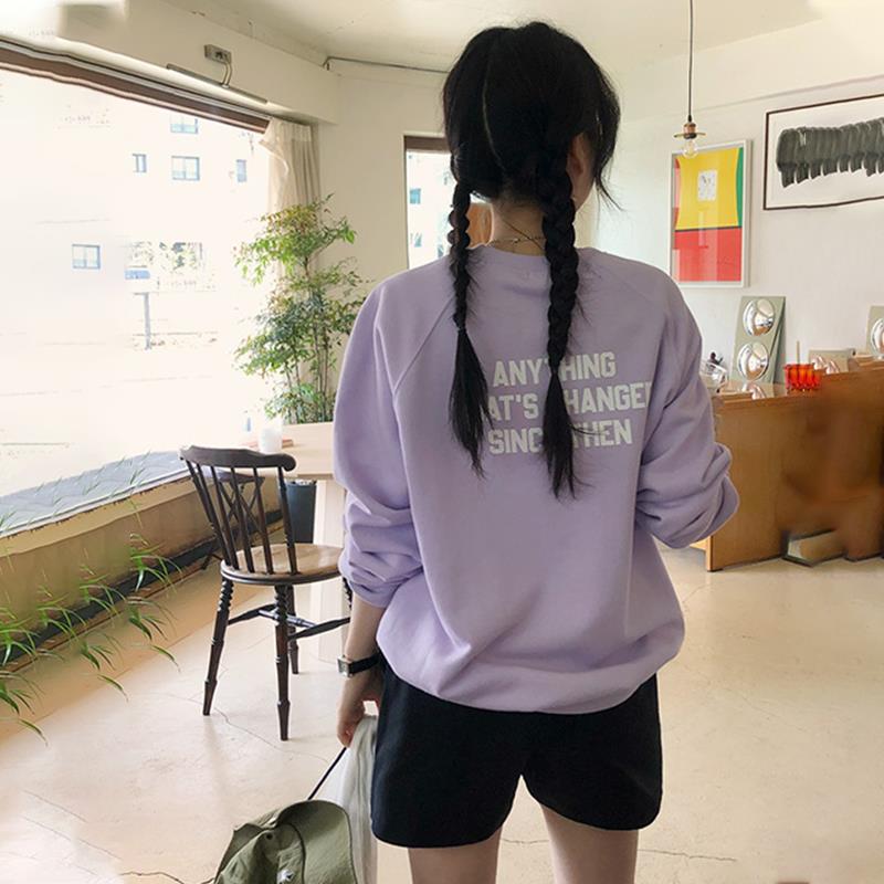 慵懒风卫衣外套女秋冬2025新款韩系oversize圆领插肩袖打底上衣潮