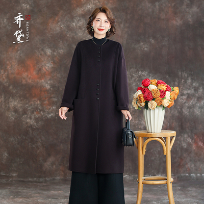 高端品牌双面羊绒女大衣2025新款冬季加厚洋气年轻妈妈羊毛呢外套