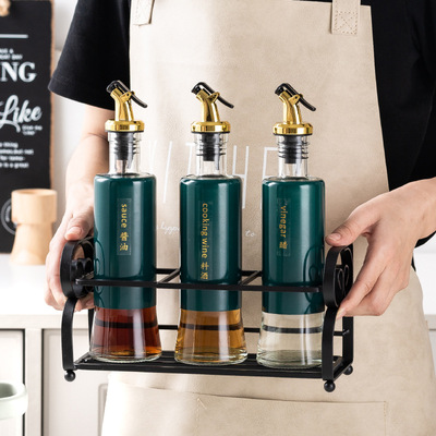 悍乐玻璃调味瓶罐调味料组合装酱料瓶厨房调料罐家用高颜值