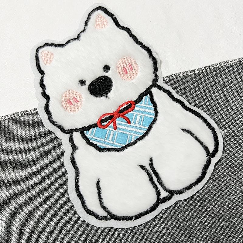 可爱西高地图案补丁贴