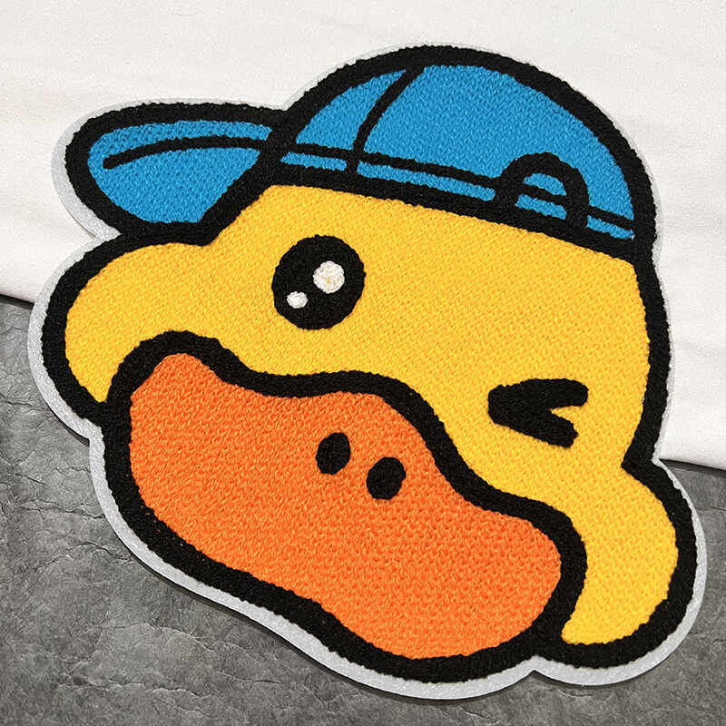 可爱小黄鸭补丁贴大号刺绣卡通贴衣服羽绒服装饰破洞布贴缝制贴布