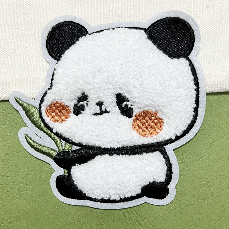 可爱熊猫布贴书包装饰贴