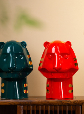 景德镇陶瓷生肖虎风水摆件