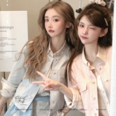 圆领短款 春日少女条纹衬衫 外套女 淡颜系少女研究所 csk丘比特