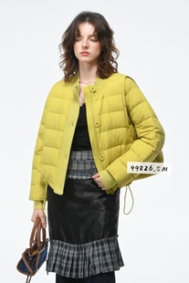 欧货针织拼接立领90白鸭绒羽绒服外套女2025新款宽松保暖外套9