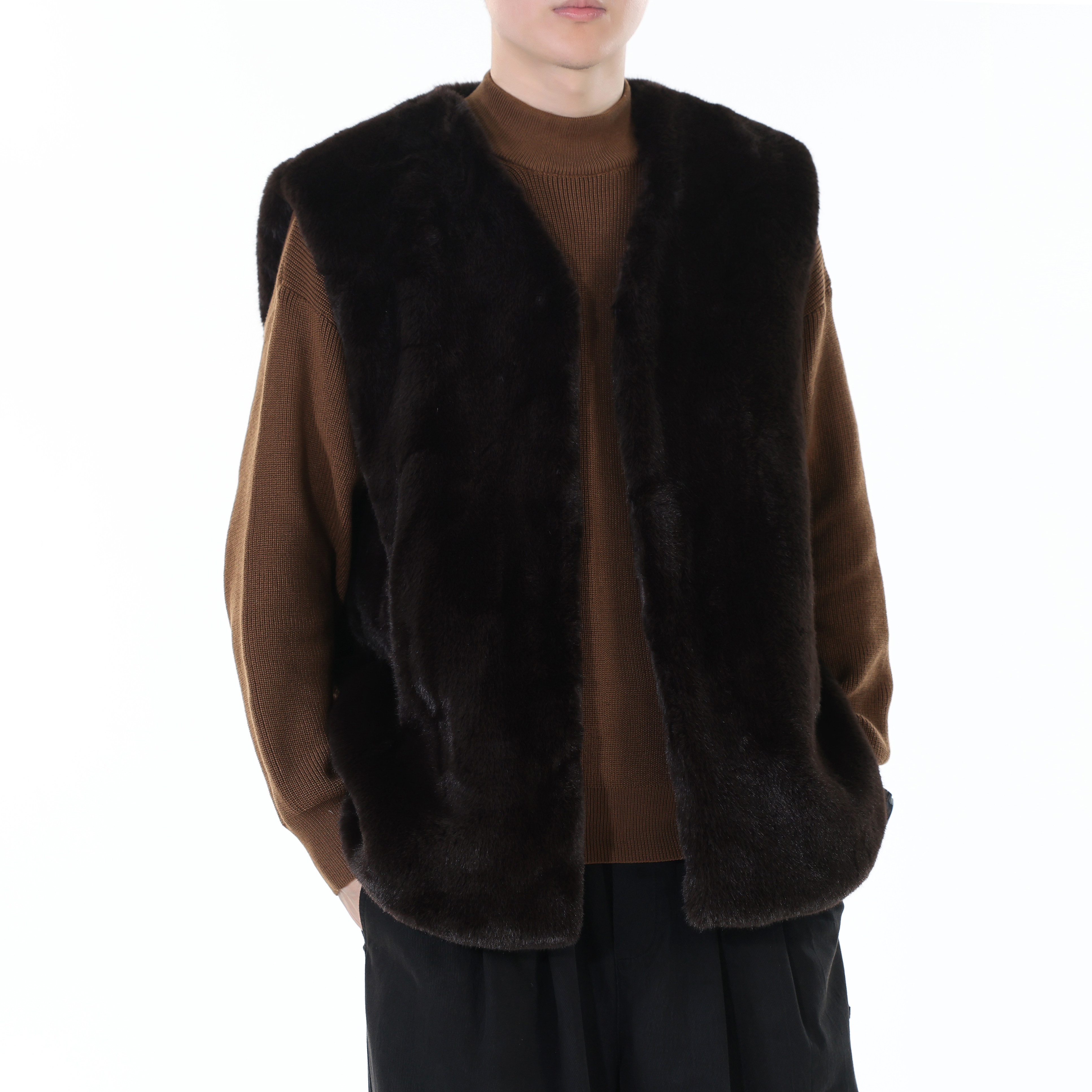 秋冬高仿版男女同款仿貂毛马甲仿兔毛纯色坎肩313B-NC25213-P60,男装背心/马甲,星座313B