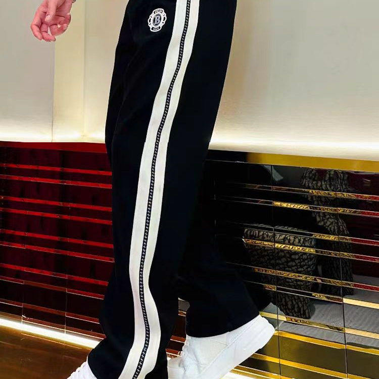 男士休闲裤织带潮流欧式刺绣百搭宽松直筒长裤子313B-K207-P60,男装休闲裤,星座313B