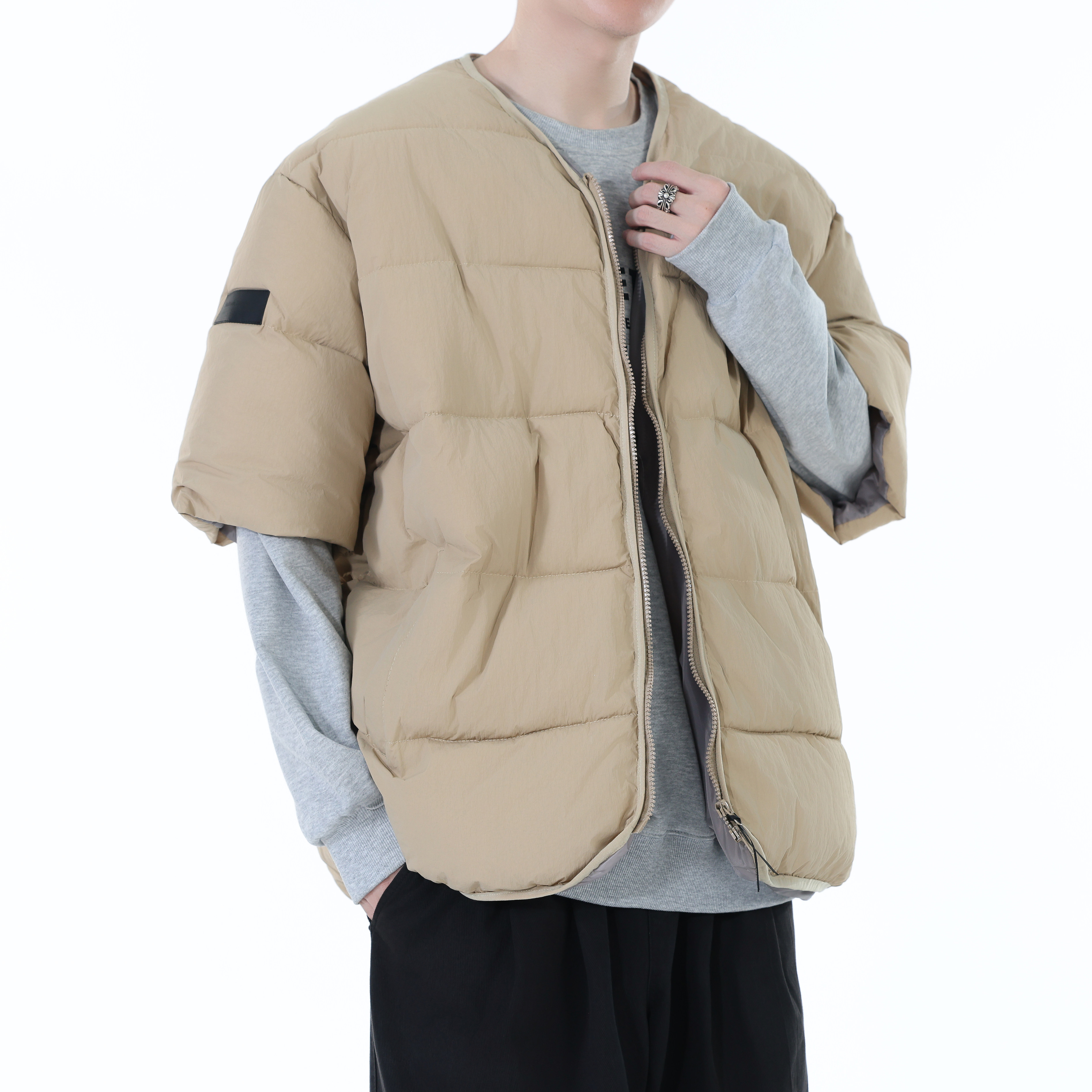 韩版潮流情侣中袖棉服男女同款保暖外套潮  313B-NC25319-P60图片