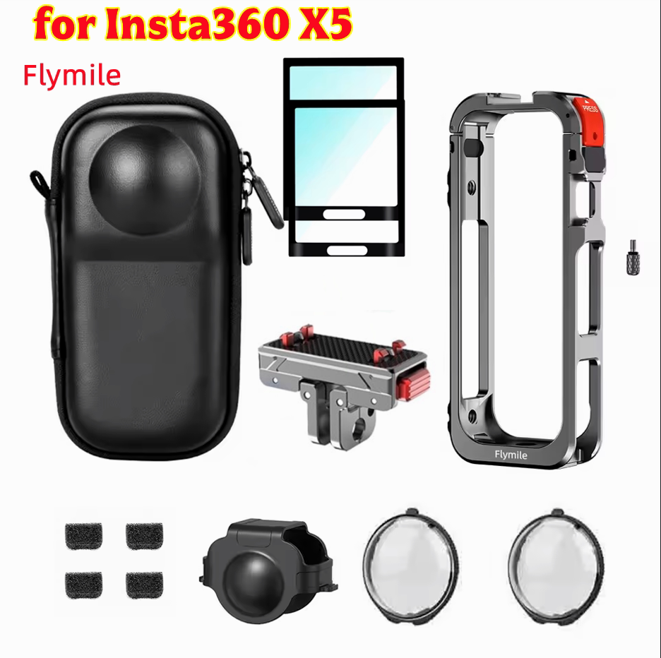 适用影石Insta360X5X4兔笼边框 保护镜 保护套 包 屏幕钢化膜配件图片