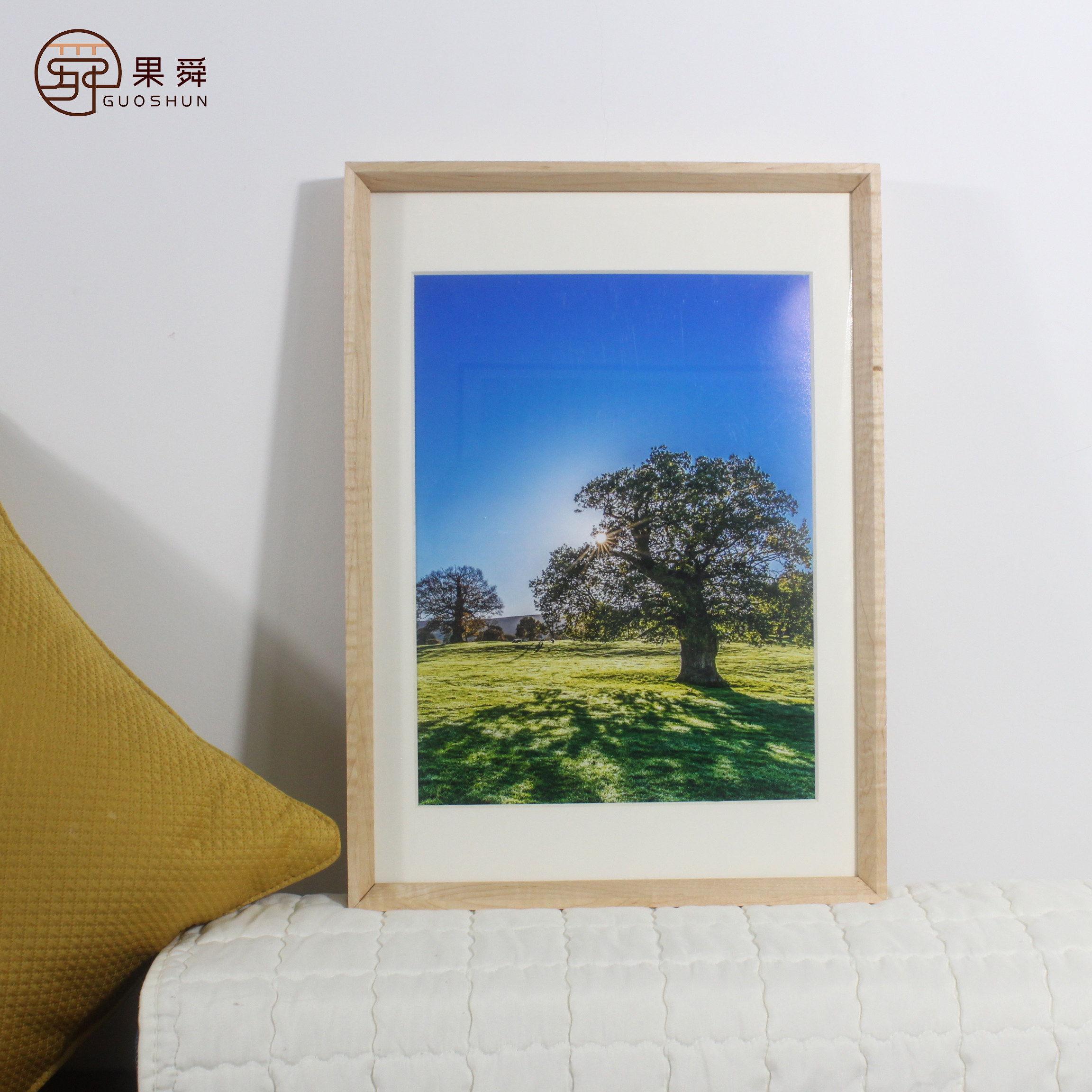 厂家直销 定制 窄边 简约现代 白枫实木 摆台挂墙 相框 画框