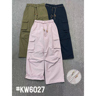 时尚 高腰直筒宽松阔腿运动长裤 休闲裤 新款 子 女2026年春季 深圳工装