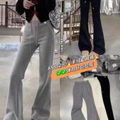 欧洲站2025秋季 女 小众百搭显瘦显腿长加厚喇叭卫裤 新款 设计师款