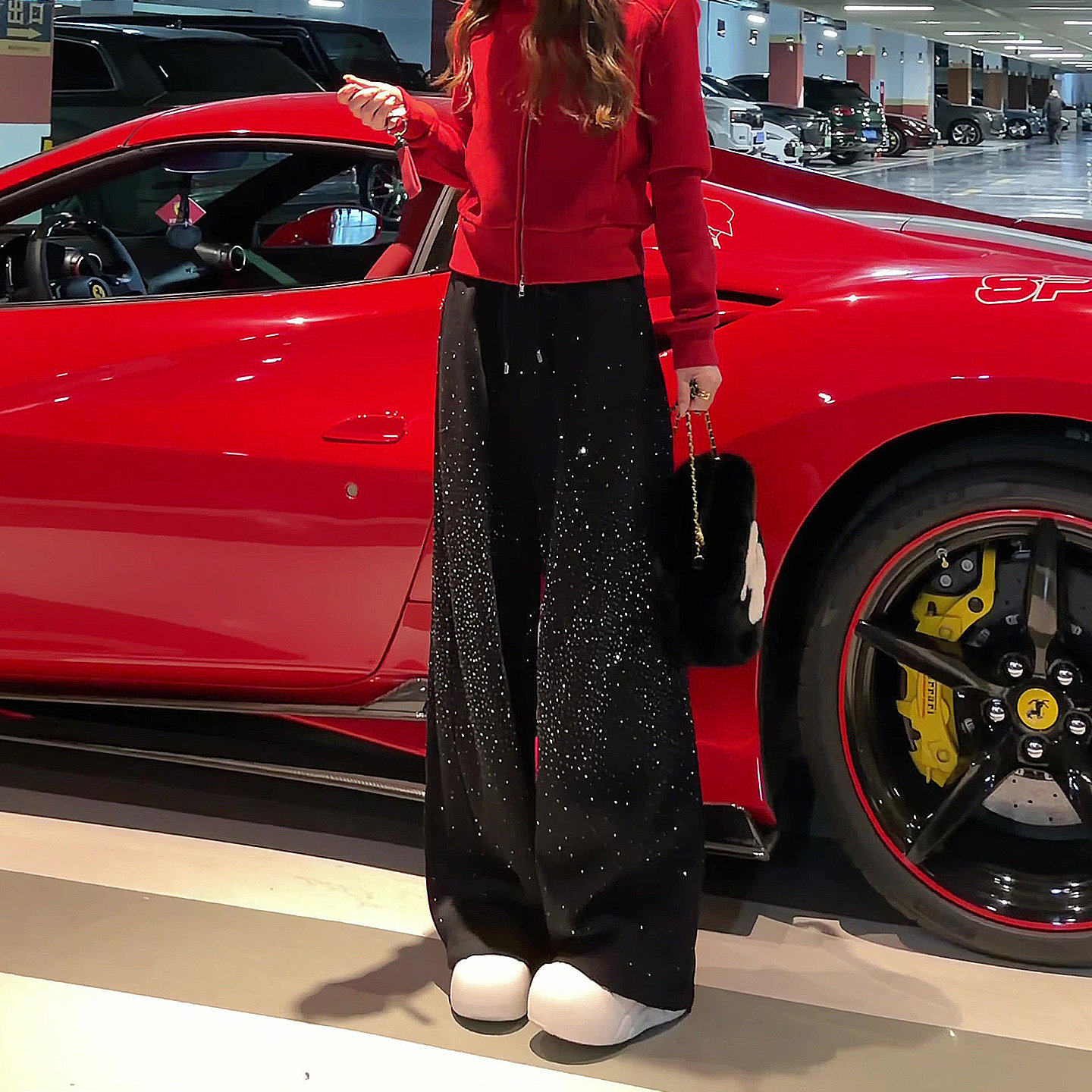 满天星烫钻阔腿裤女冬季2025加厚小个子垂感显瘦梨型身材加绒裤子,女装/女士精品,大码裤装,淘宝优惠券,粉丝福利购,淘宝优惠卷